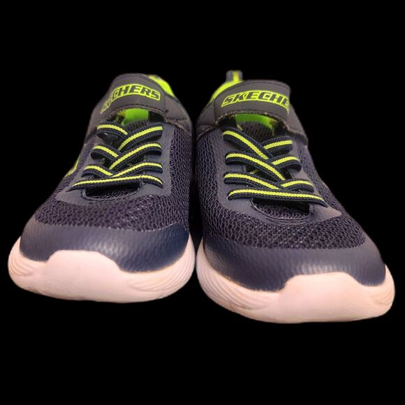 Skechers Kids' Dyna-lite Comfort Sneaker Black Neon Green Size 2.5 - Picture 4 of 8